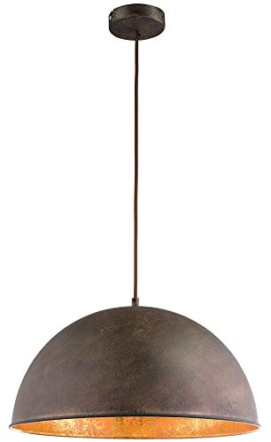 GLOBO LED Pendelleuchte Hängeleuchte Esstisch gold Industrielle Retro Hängelampe Vintage Küche, Metall rostfarben, 7W 806lm warmweiß, DxH 41x120 cm