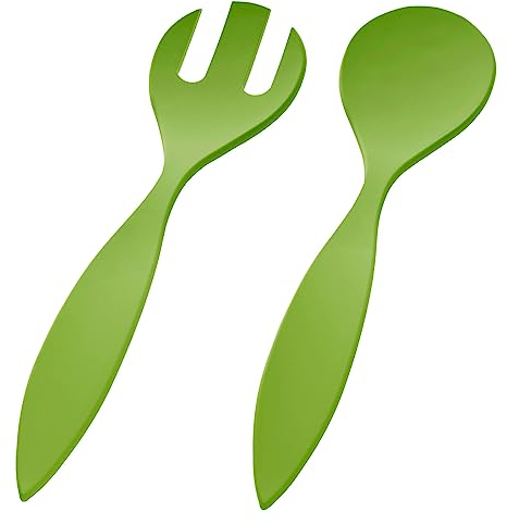 Magu Natur-Design Salatbesteck Grün ca. 26 cm aus einem Polymer aus natürlichen Materialien Salatlöffel Salatgabel