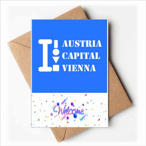 Österreich Hauptstadt Wien Art Deco Fashion Welcome Back Grußkarten Umschläge Blanko