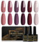 Shining She Smalto Semipermanente,6 Colori Rosso Scuro Viola Scuro Marrone Rosso Smalto Semipermanente Unghie,Serie Dark Smalti per Unghie Gel UV/LED,Autunno e Inverno Manicure Art,8ML