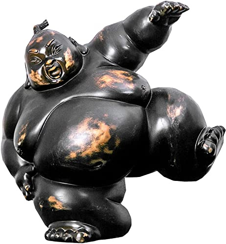 MbeLLO Wohnkultur-Statue, Büro-Kupfer-Ornament, Sumo-Ringer-Statue, Dekorationen for Wohnzimmer, Harzskulpturen, Moderne Inneneinrichtung, Küchen- und Wohnornamente, Schwarz