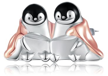 Pinguin Brosche Silber 925 Pinguin Pins Anstecker Broschen Schmuck Geschenke Damen