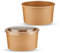 CHEF ROYALE Lot de 20 bols à salade en papier kraft de 500 ml avec couvercles – Bols jetables et réutilisables pour aliments chauds/froids – Récipients à soupe étanches – Bols d'emballage en carton