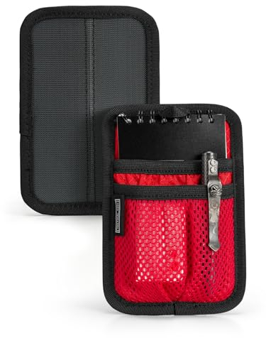 TACTICAL_GEEK TCM4 Mini EDC Organizer Board, Rucksack-Zubehör Mit Glatter Haken-Rückseite, Utility Admin-Tasche Einlegeplatte, Modulare Organisator Mit Offener Tasche & Netztasche, Rot