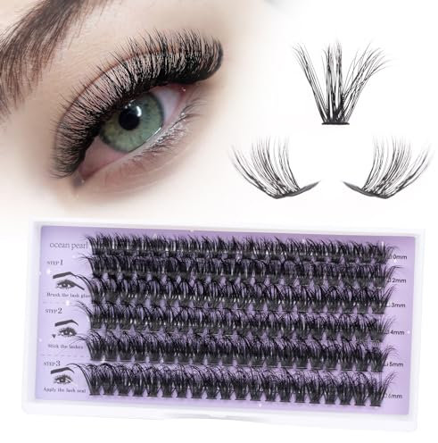 Cluster Lashes 120 Pcs Individual Lashes 10-16mm Length Mix DIY Eyelash Extensions Reusable Soft Natural False Eyelashes Super Thin Band Lash Clusters for Makeup Lash Extensions at Home- 60D