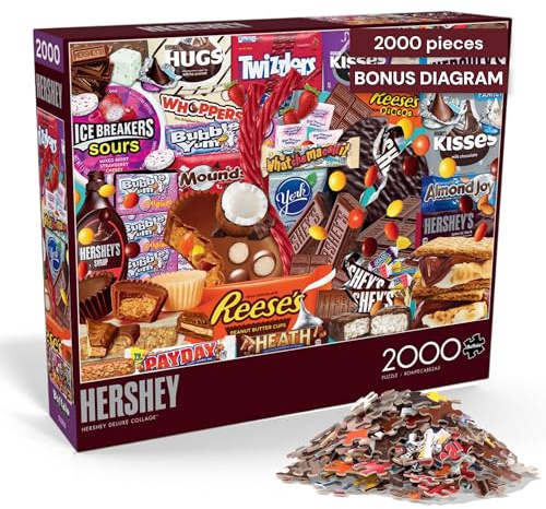 Buffalo Games - Hershey - Hershey Deluxe Collage - 2000 Piece Jigsaw Puzzle for Adults Challenging Puzzle Perfect for Game Nights - Finished Puzzle Size is 38.50 x 26.50