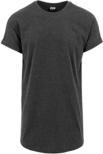 Urban Classics Herren T-Shirt Long Shaped Turnup Tee, lässiges T-Shirt für Männer, in langem Schnitt, erhältlich in vielen Farben, Größen XS-5XL