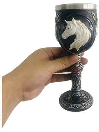 Coffee Cup Classic 150ml 18/8 Stainless steel Coffee&Tea Cup 3D Modeling Goblet Beer Mug 450ml Resin Carving Wolf Totem Red Wine Cups Coffee Cups(150ml unicorn)