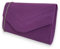 fi9 Women's Stylish Suede Envelop Style Bridal Wedding Evening Clutch Party Purse Hand Bag (Purple)