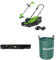 Greenworks 24V 33cm Rasenmäher und Kabelloser Rasentrimmer 25cm mit Akku 4Ah und Ladegerät GD24LM33LT25K4 + 33cm Ersatzmesser für Rasenmäher + 120l Gartenabfallsack