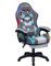 ELFORDSON LED Gaming Chair with 8-Point Massage, Swivel Office Chairs with Head Pillow Lumbar Support, Ergonomic Desk Chair with Armrests Footrest Fabric Linen, Grey