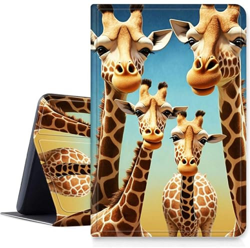 DIGTIALLL Case for Amazon Kindle Fire HD 8 Tablet (8th / 7th / 6th Generation - 2018, 2017 and 2016 Release) PU Leather Smart Protective Cover with Auto Sleep/Wake,Giraffe
