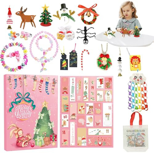 BLSYHDH Weihnachts-Adventskalender 2025, kleine Schachteln, 24 Tage, Countdown-Kalender, Geschenkboxen für Geschenkpapier, Weihnachten für Feiertage, Leckereien, Schnitzeljagd, DIY-Box für Kinder und