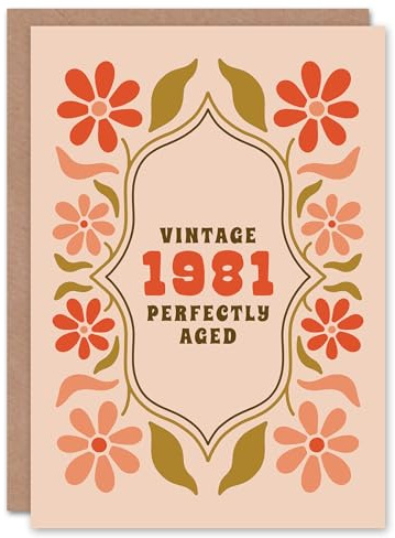 Artery8 Vintage Year Floral Flowers Her Born 1981 Aged 44 Years Old 44th Birthday Card Mum Gran Wife