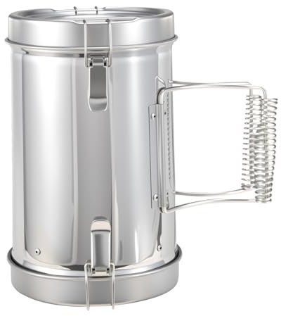 mocampro Heavy Duty Charcoal Chimney Starter | BBQ Chimney Starter for Charcoal Grill and Barbecues, Compact Outdoor Cooking BBQ Tools Accessories, Silver