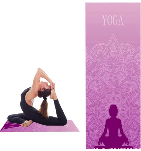 Yogamatten Handtuch Rutschfest, Yogadecke Schweißabsorbierend Saugfähig Schnelltrocknend Yogatuch Für Pilates Hot Yoga Picknick Im Freien,Trainingszubehör Für Frauen Und Männer