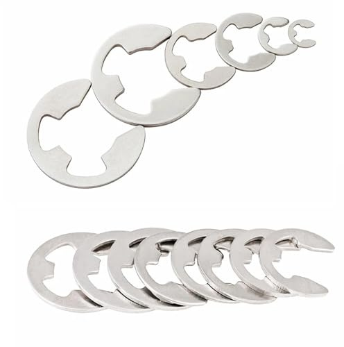 KX-ENERGIE 200 Stück E-Clip Sicherungsringe Set 5mm, Sprengring 304 Edelstahl Haltering Snap Intern Sicherungsring Sicherungsscheiben Edelstahl E-clip Set, Externer Sicherungsring,DIN 6799 GB/T 896