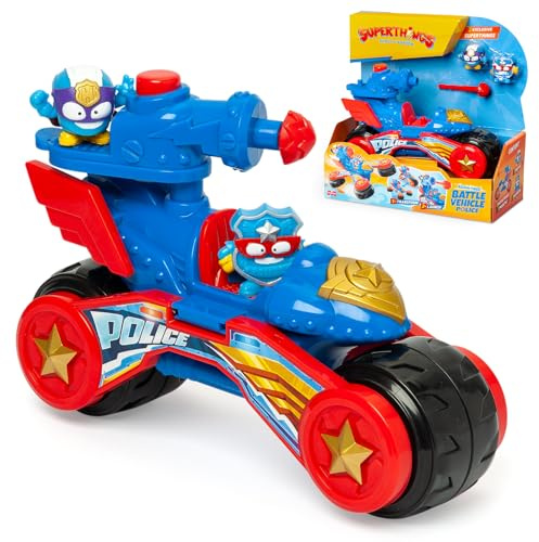 SUPERTHINGS KAZOOM POWE – Battle Vehicle Police – Kampffahrzeug Polizei der Helden der TV-Serie Superthings Kazoom Power enthält 1 Battle Vehicle, 2 Exklusive Superthings, 1 Projektil