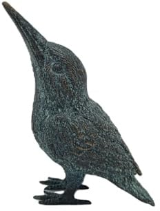 IDYL Bronze-Skulptur Eisvogel |8x5x10 cm |Bronze-Figur handgefertigt | Gartenskulptur - Wohnbereich-Dekoration | Hochwertiges Kunsthandwerk | Wetterfest