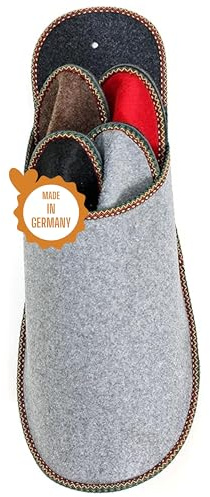 Pantoffelmann Gästepantoffel-Set, 4 Paar faltbare Filzschlappen, Unisex