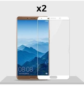 SZ Huawei Mate 10 Protector de Pantalla, 9H cristal templado vidrio templado para Huawei Mate 10 [3D Full Coverage] HOROES (x2 BLANCO)