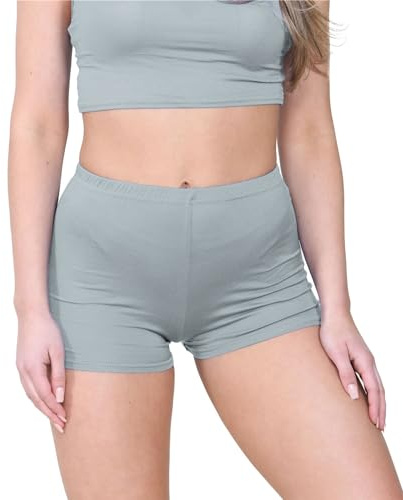 janisramone® Women's Stretchy Mini Shorts - Chic Hot Pants Shorts Women for Club, Dance & Gym, Perfect Summer Fashion, Fitted Style Shorts for Women UK Khaki