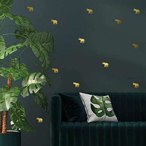Wandaufkleber Set indischer Elefant Stickerset Metallic Optik/kupfer/bronze