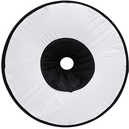 Folding Soft Light Box, Flash Light Lamp Hood, Collapsible Photography Round LED Video Light Diffusion for Macro shooting, Suitable for most of camera top flash light,