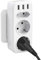 LENCENT Ladron Enchufes USB, Enchufe Multiple 4000W, Enchufe de Pared con 3 USB Puertos, 2 Clavijas Schuko y 1 Enchufe EU, Enchufe Portátil, Familia, Cocina y Oficina
