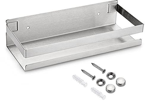 SUMTree étagère de douche suspendre en acier inox panier de cuisine mural pour rangement (argent,25CM)