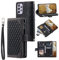 QLTYPRI Handyhülle für Samsung Galaxy A53 5G, Gesteppte Leder Hülle Wallet Case mit Handschlaufe für Frauen Kartenhalter Reißverschluss Brieftasche Handytasche Schutzhülle - Schwarz
