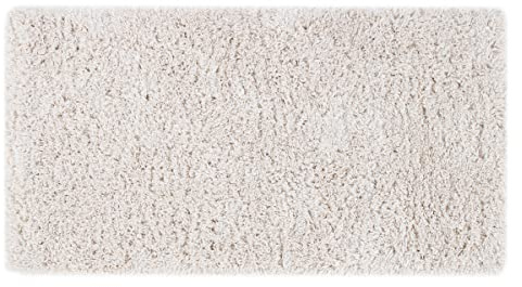 Elfenbeinfarbener recycelter Teppich mit Langflor 160 x 230 cm AIMEE