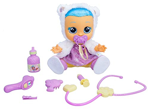 Cry Babies Dressy Kristal ist krank, interaktive Puppe, die wirklich weint, mit echten Haaren und Kleidung zum Anziehen, Spielzeug Geschenk zum Spielen des Doktors mit dem Doctor Kit