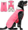 Hund Warm Mantel Jacke, wasserdichte Hundejacke mit Klettverschluss, Hundepullover mit Fleece Gefütterte, Winter Warmer Winddicht Schneeanzug Hundekleidung Outfit für Große Hunde, Pink XXL