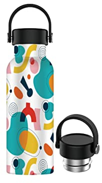 Botella de Agua Acero Inoxidable con Asa - Botella Térmica Reutilizable | Sin BPA | Mantiene 24H Frio / 12H Calor | Termo y Hermética - A Prueba de Fugas (750ml, Abstracto A)