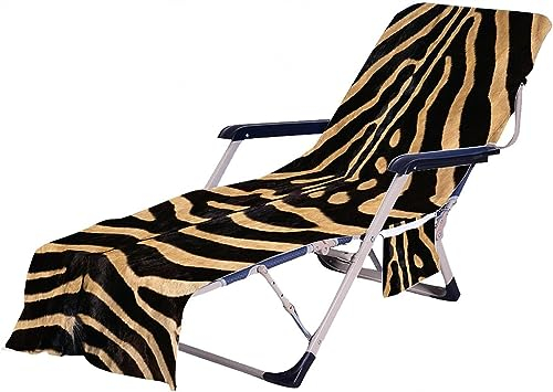 3D-Sonnenliege-Strandtuch mit Taschen, bunt bedruckter Sommer-Strandstuhlbezug, Chaiselongue-Handtuchbezug, Mate, geeignet for Sonnenbaden in Schwimmbädern, Strandgärten, Hotels und Gärten ( Color : 1