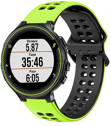 BOJYS Forerunner 235 Armband Silikon, Ersatzarmband Einstellbar Uhrenarmbänd Doppelte Farbe Sport Armband für Forerunner 735XT 235 235Lite 230 220 620 630 Approach S20 S6 S5