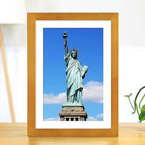 XQSSB Bilderrahmen Fotorahmen Massivholz Hängende Wand Brown A3 Kann 29,7 × 42 cm Setzen