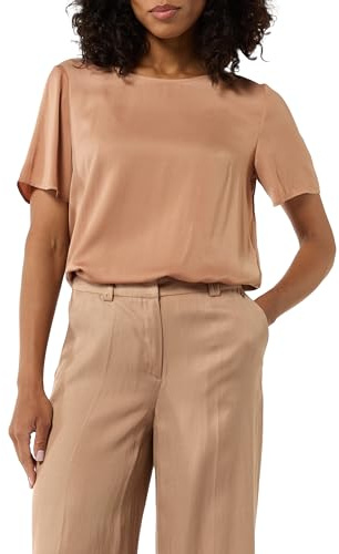 Comma Damen Fließendes Shirt aus Satin im Relaxed Fit Bluse