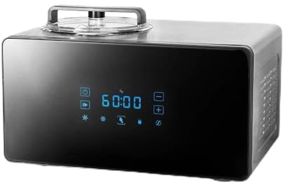 GASTROBACK #42900 - Gelatiera di design Advanced Control con compressore, 2 in 1 macchina per gelato e yogurt, capacità 1,5 litri, pannello XL touch, colore: Argento