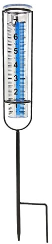 Dilwe Pluviomètre de 7 Pouces, Pluviomètre Résistant au Gel pour L'extérieur avec Piquet Robuste, Pluviomètre Détachable pour Jardin, Pelouse, Patio, Ferme