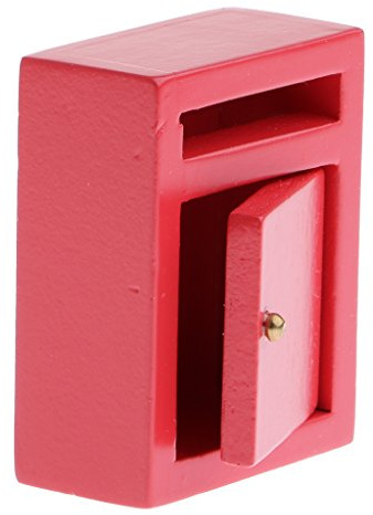 Paowsietiviity 1/12 Puppenhaus Miniatur Vintage Briefkasten Postkasten Gartendeko Rot
