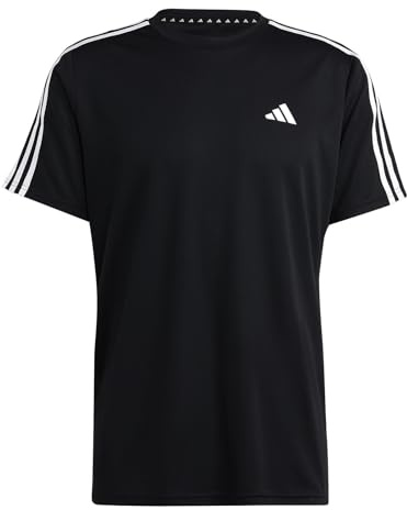 adidas Train Essentials 3-Stripes Trainingsshirt für Herren (1 Stück), Schwarz/Weiß, M