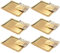Tradineur - Pack de 6 bandejas rectangulares de cartón con blonda, fuente reciclable para pasteles con encaje de papel, decoración de fiestas, presentación de postres (Dorado - 34 x 42 cm)