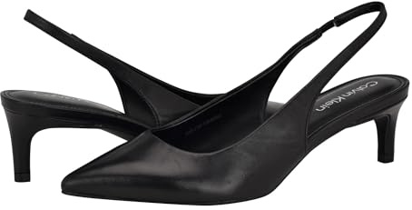 Calvin Klein Women's Dainty Pumps, Black Leather 002, 7.5