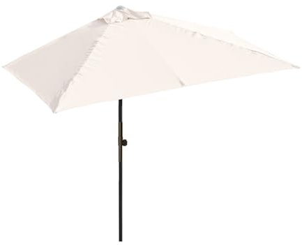 TRGCJGH Sonnenschirm Halbrund, Balkonschirm, Terrasse Halbschirm Terrassenschirm Gartenschirm Sonnenschutz(2m(6.5ft),Beige)