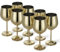 Oak & Steel - 8 Stainless Steel Gold Wine Glasses, 500ml - Shatterproof Party Glass Set with Gift Box
