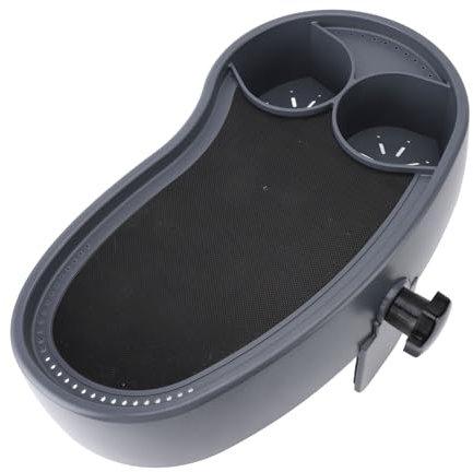 Bandeja ajustable de plástico antideslizante con soporte para tazas, bandeja para servir bebidas libros y alimentos