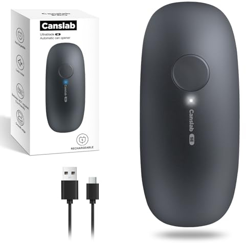Canslab Elektrischer Dosenöffner, wiederaufladbar, elektrischer Dosenöffner für ältere Menschen, Arthritis, automatischer USB-Akku-Dosenöffner für alle Größen, glatte Kanten, freihändiger kleiner