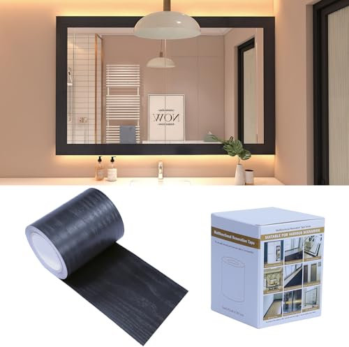 Para despegar y pegar, vetas de madera, cenefa de papel pintado, extraíble, impermeable, marco de espejo de baño, pegatinas, sillas, zócalos, puertas, ventanas, suelos, manualidades, manualidades, 10